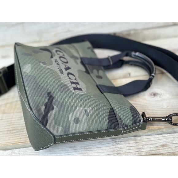 HTF! COACH Tote 20 Camo Print In Green C9974 Small Mini Crossbody PRISTINE! - Picture 4 of 7